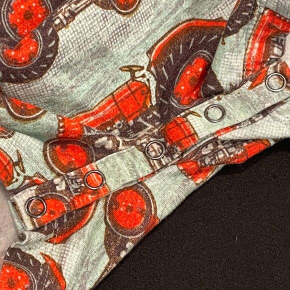 ~ 6mo Tractor Onesie Organic Little Wings Farm Farmer Stretch Baby Short Sleeves - Picture 6 of 13